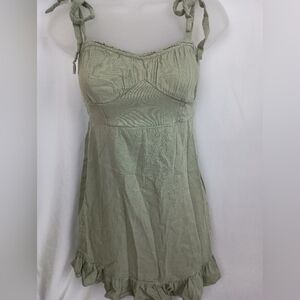 2/$30 HOLLISTER ABERCROMBIE FITCH Green Sleeveless Dress with Ruffle Hem(#1,376)